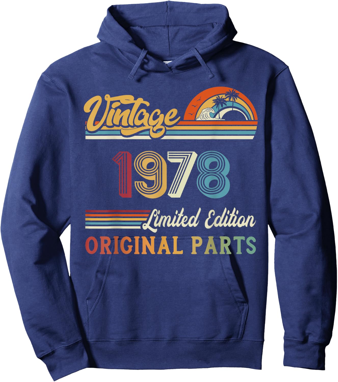 Vintage 1978 Limited Edition Original Parts 45th Birthday Hoodie - Hoodie | Navy