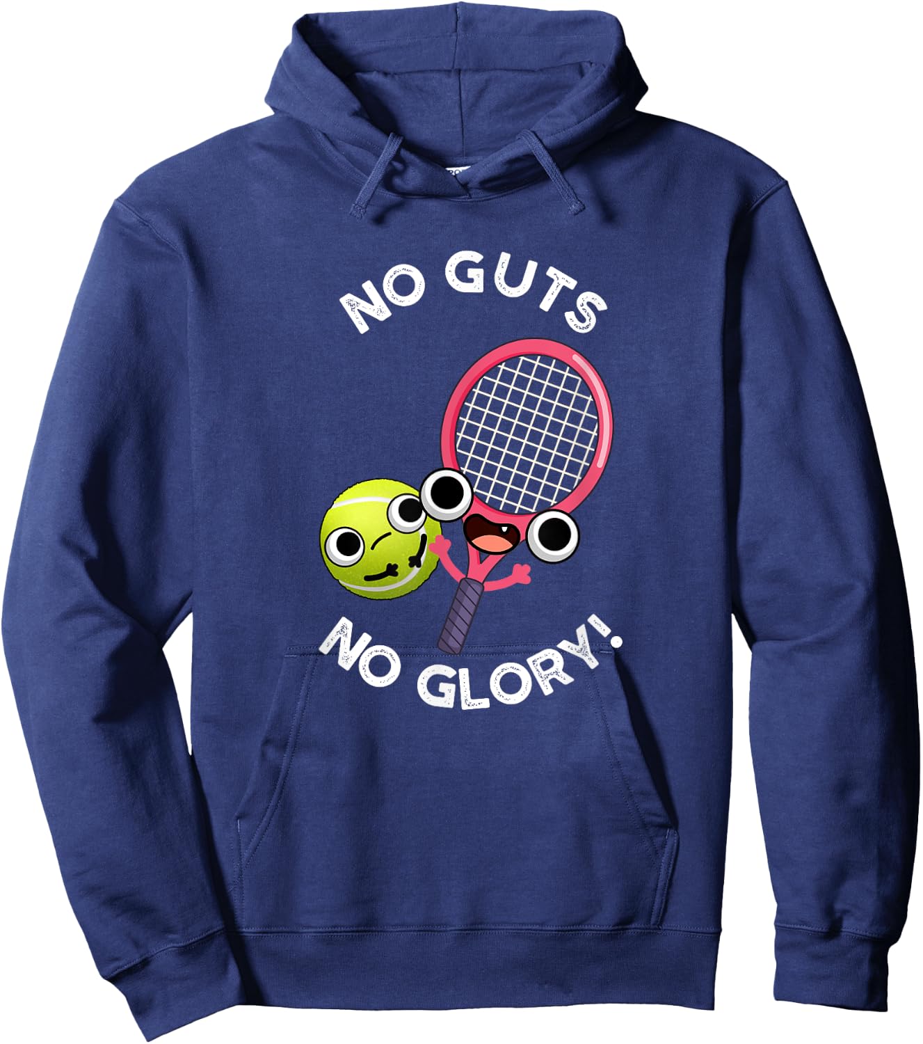 No Guts No Glory Funny Tennis Pun Hoodie - Hoodie | Navy