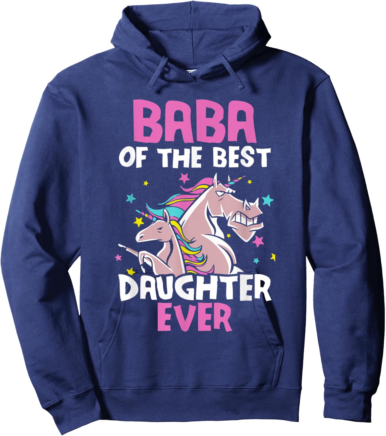 Baba Of The Best Daughter Ever Unicorn Dad Persian Arabic Hoodie - Hoodie | Navy