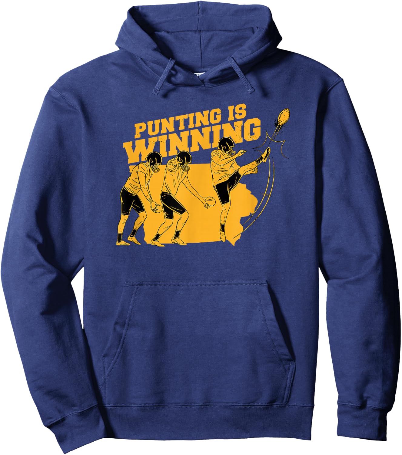 Punting Is Winning Retro Football Punter Funny Hoodie - Hoodie | Navy