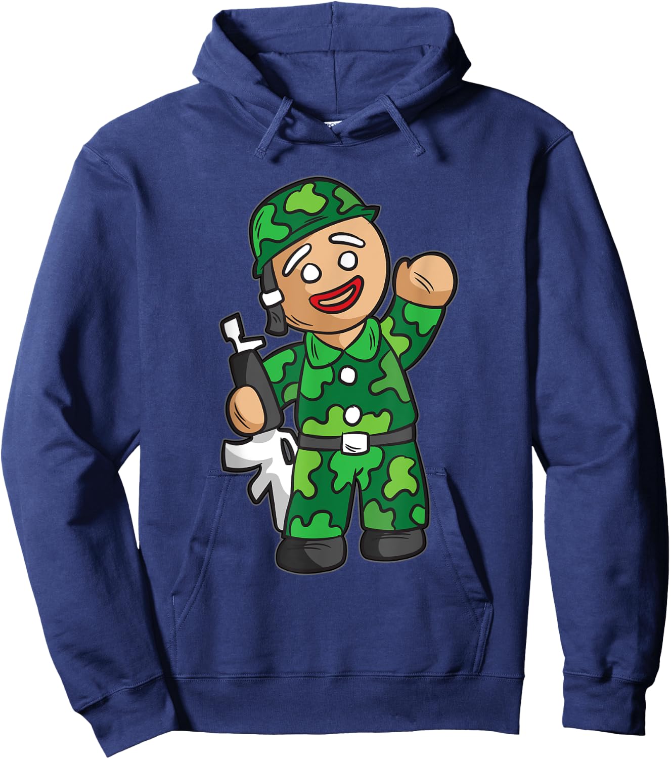 Gingerbread Man U.S Soldier Armistice Day For Kids Hoodie - Hoodie | Navy