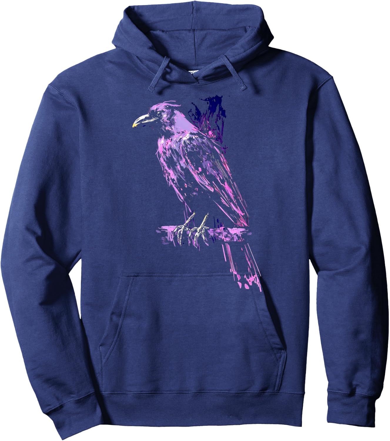 Mystical Raven Black Crow Bird Illustration Hoodie - Hoodie | Navy