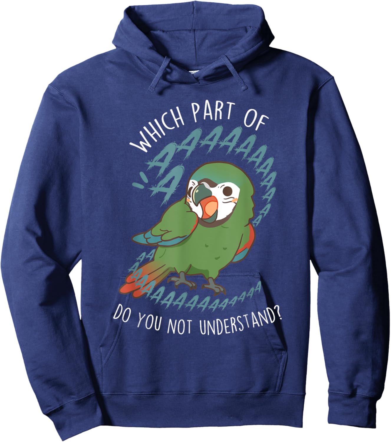 Severe Macaw Parrot Aaaa, Funny Cute Pet Mini Macaw Mom Dad Hoodie - Hoodie | Navy