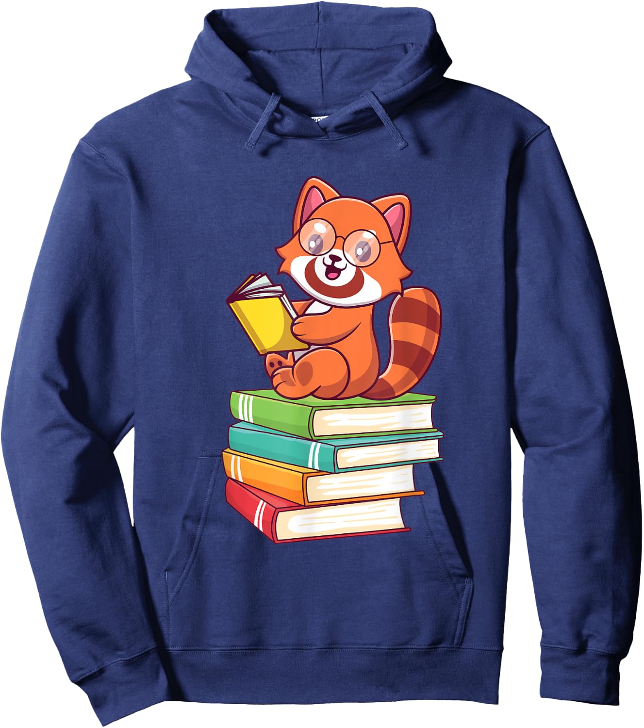 Cute Red Panda Reader Red Pandas Book Lover Bookworm Hoodie - Hoodie | Navy