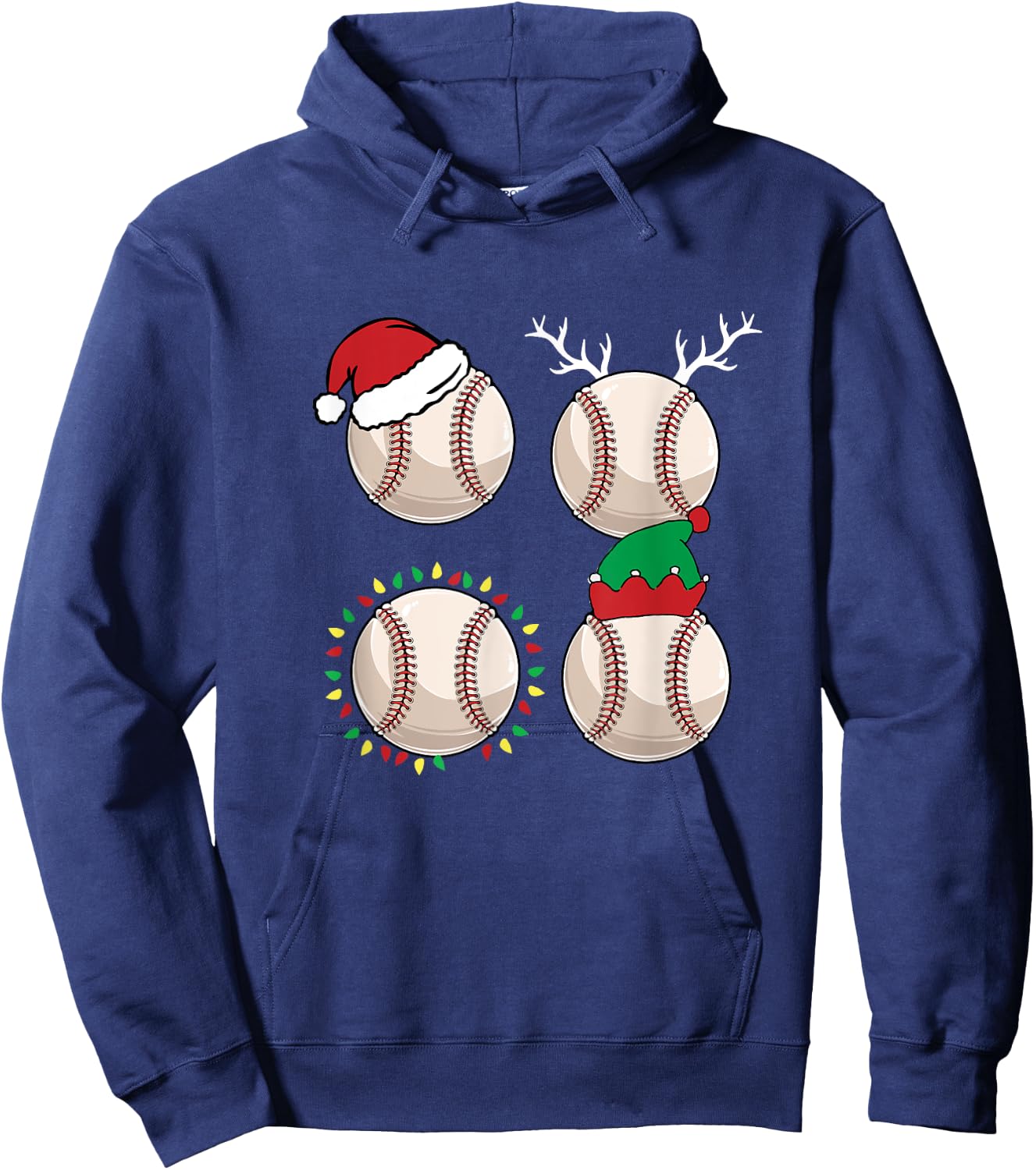 Football Santa Elf Reindeer Christmas Pajama Cool Sport Xmas Hoodie - Hoodie | Navy