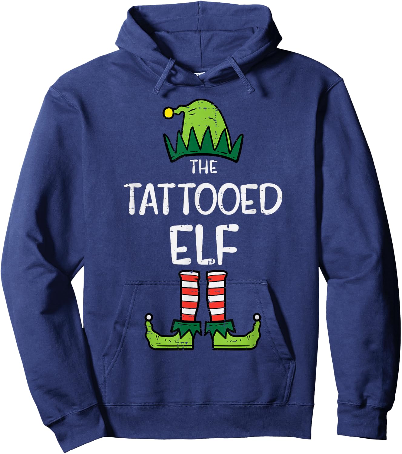 The Tattooed Elf Xmas Matching Family Christmas Men Women Hoodie - Hoodie | Navy
