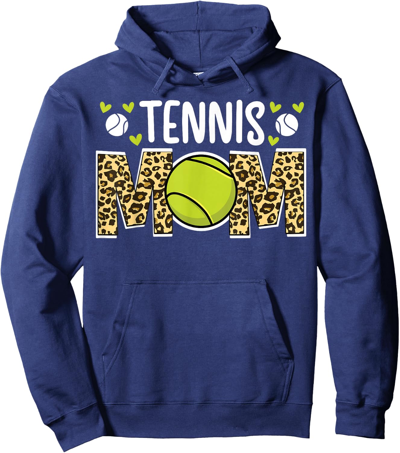Tennis Mom Of A Tennis Player Mama Leopard Tennis Mother Hoodie - Hoodie | Navy