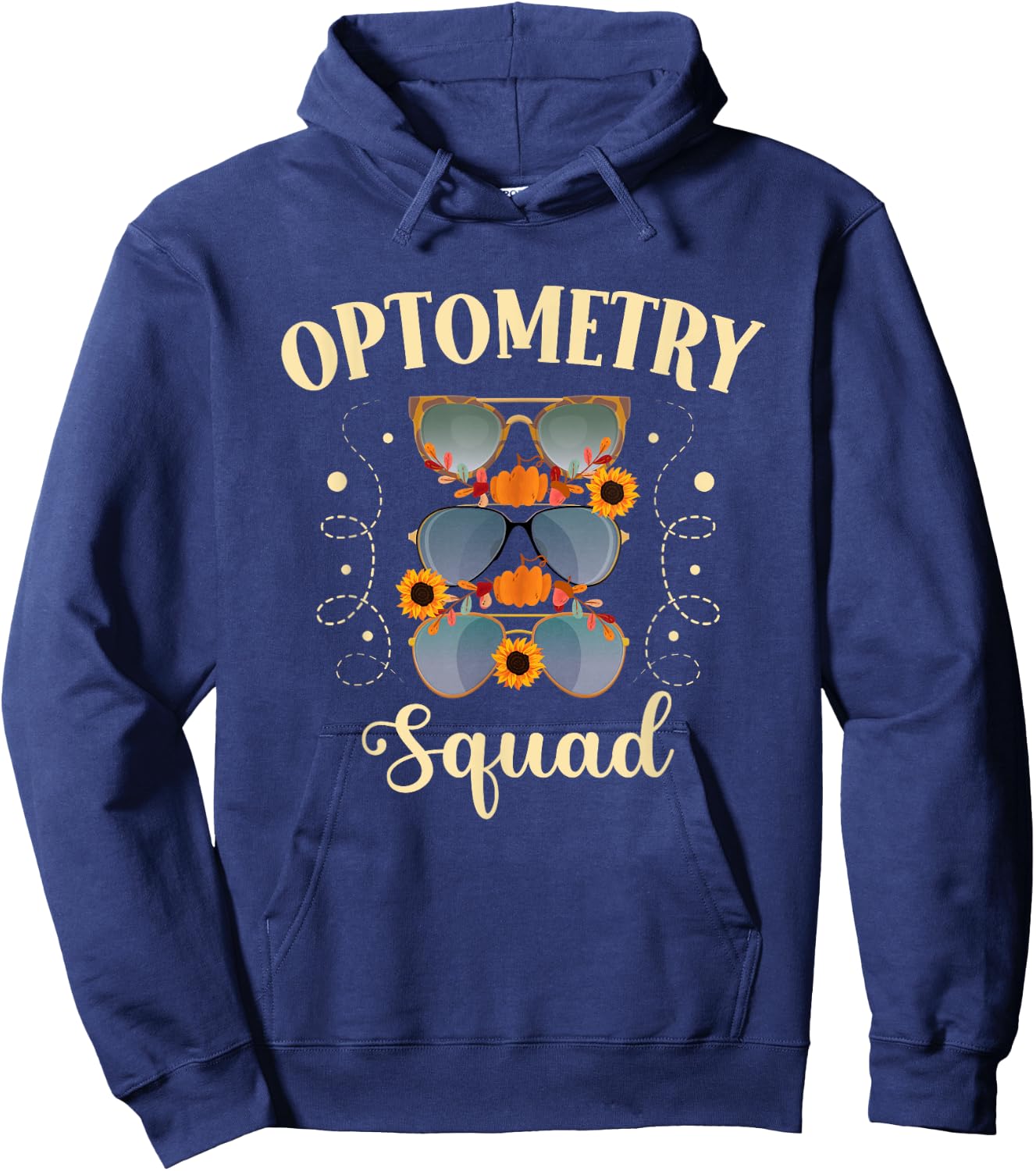 Thankful Optometrist Optometry Squad Thanksgiving Optician Hoodie - Hoodie | Navy