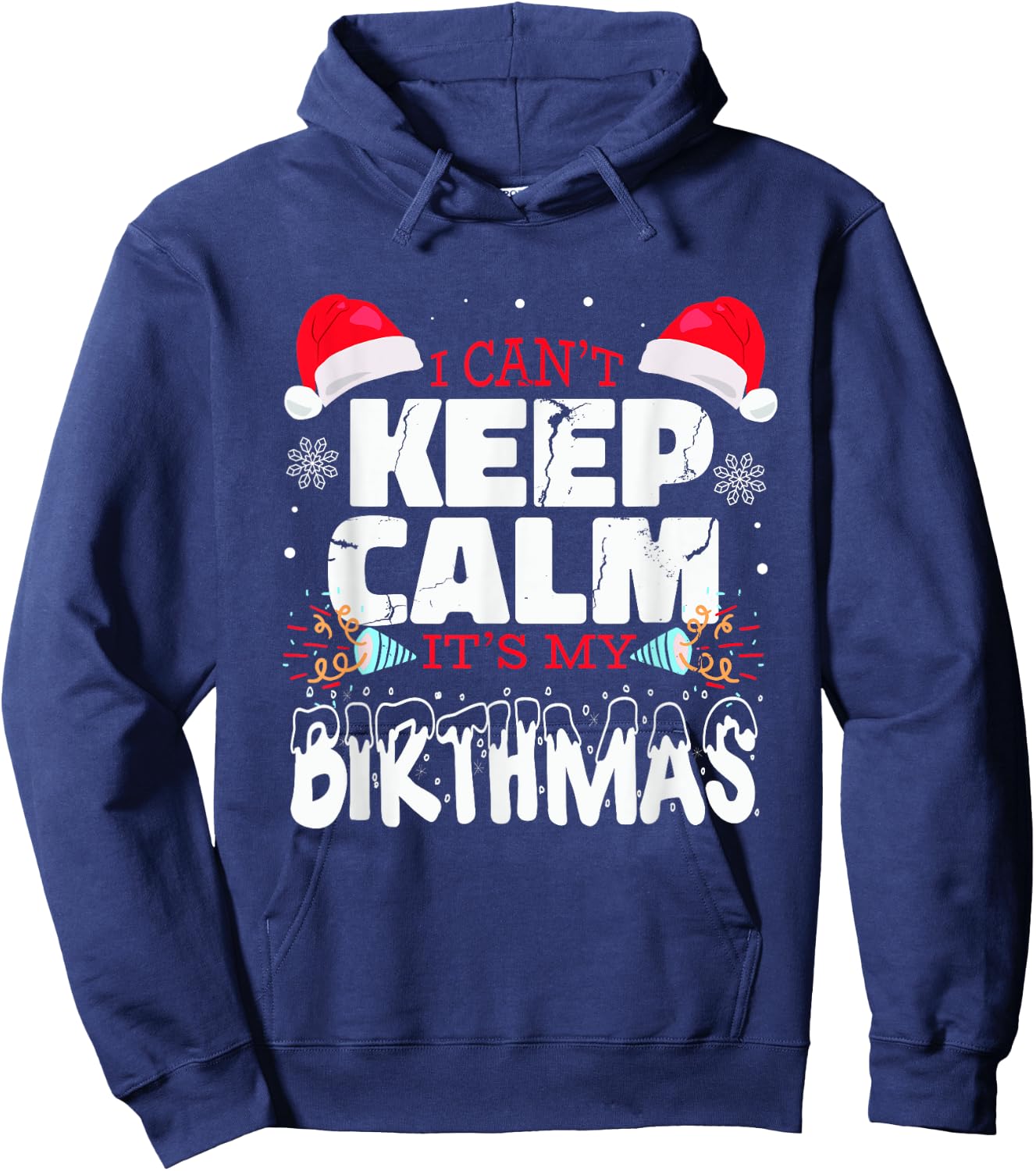 Birthmas saying birthday on christmas birthday child Hoodie - Hoodie | Navy