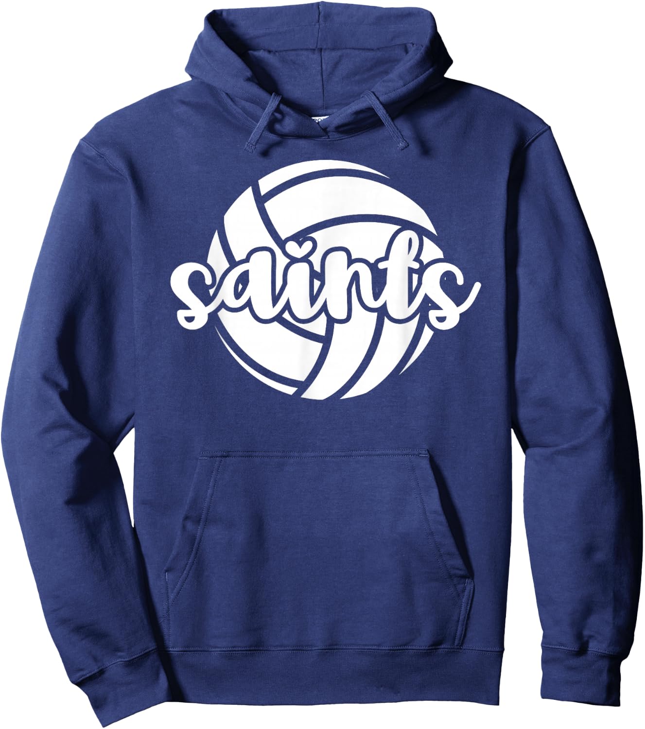 Saints Volleyball Team Mascot School Spirit Game Night Hoodie - Hoodie | Navy