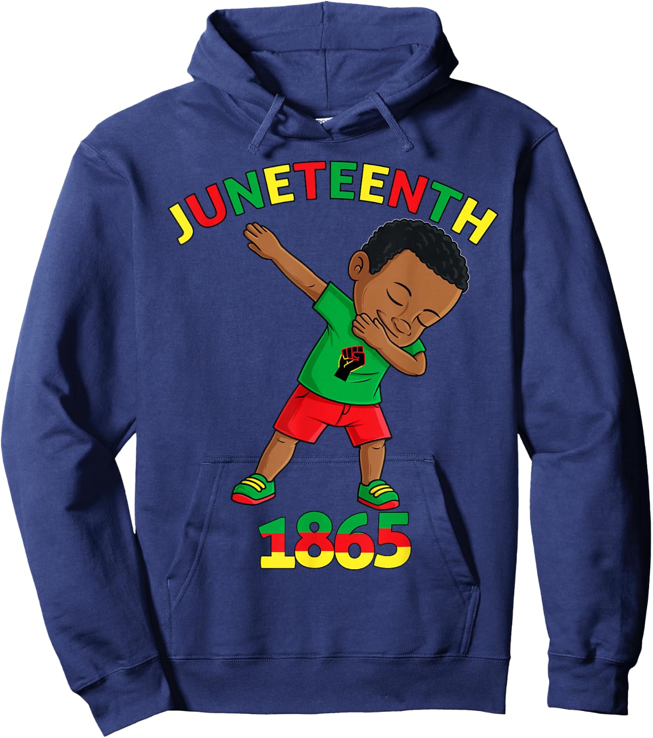 Dabbing Black King Juneteenth Melanin Brown Skin Boys Dab Hoodie - Hoodie | Navy