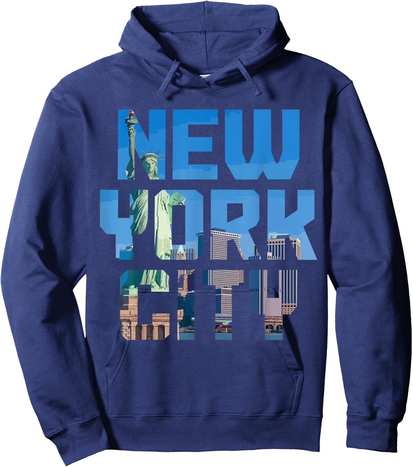 New York City NYC NY Skyline Souvenir Vintage Hoodie - Hoodie | Navy