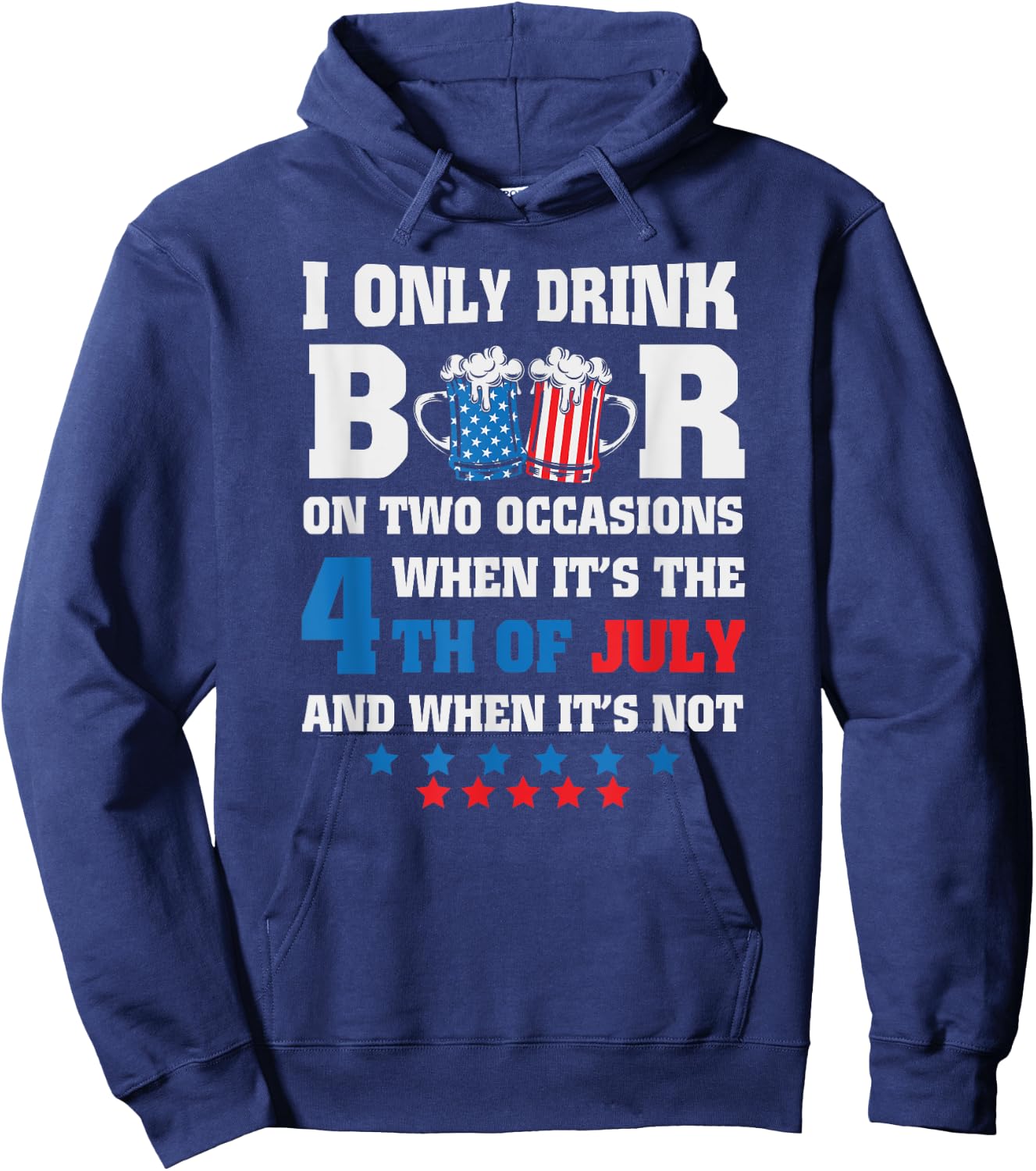 Funny 4th of July-Beer Loving Dad Drinking Gift Men USA Flag Hoodie - Hoodie | Navy