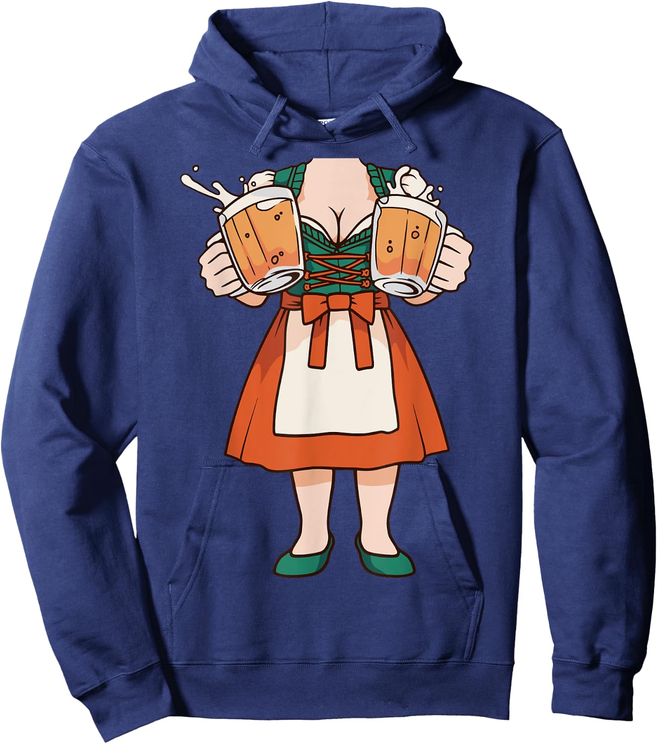 Dirndl Oktoberfest Costume Halloween Pretzel Hoodie - Hoodie | Navy