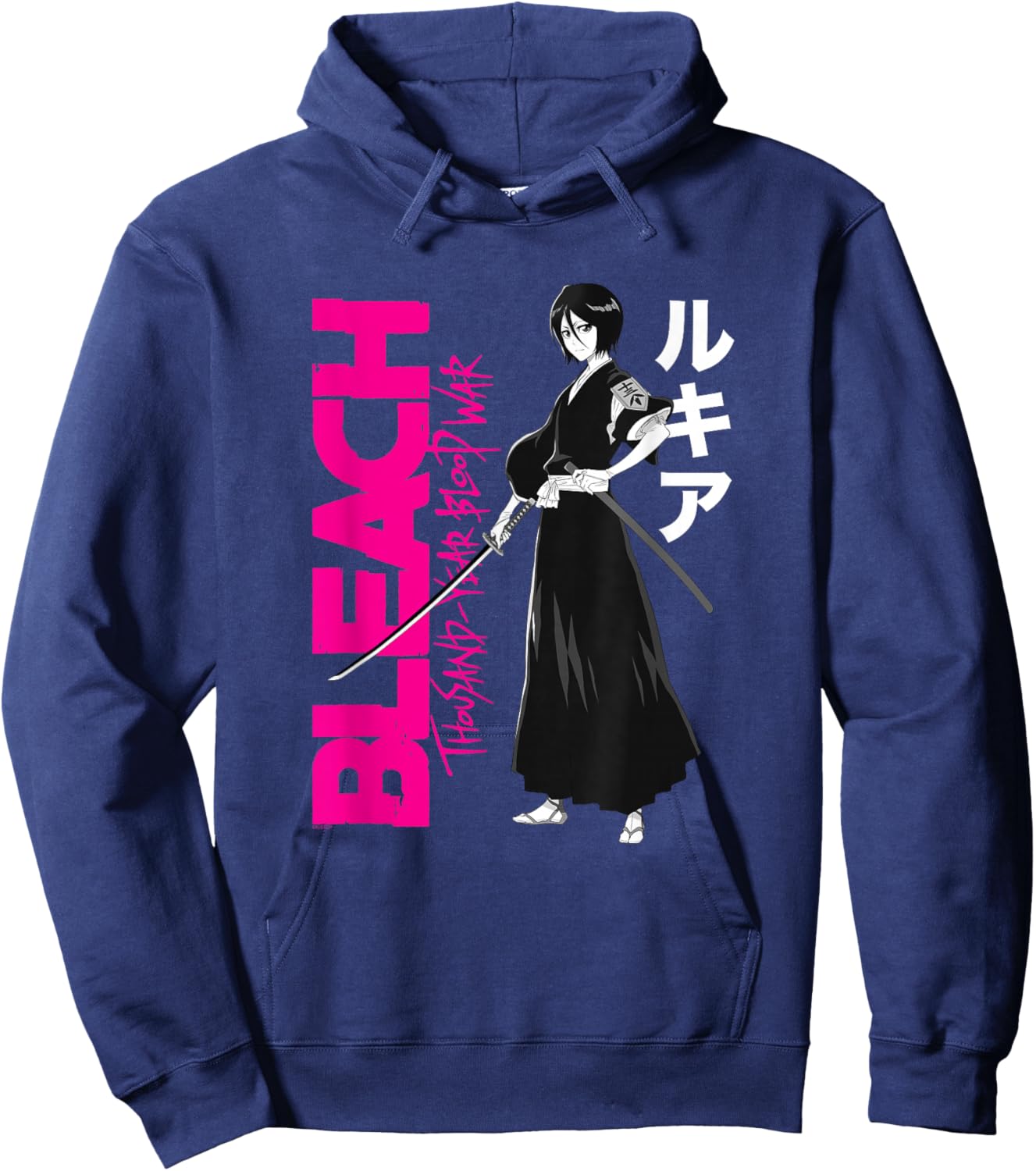 Bleach: Thousand Year Blood War Rukia with Large Logo Anime Hoodie - Hoodie | Navy
