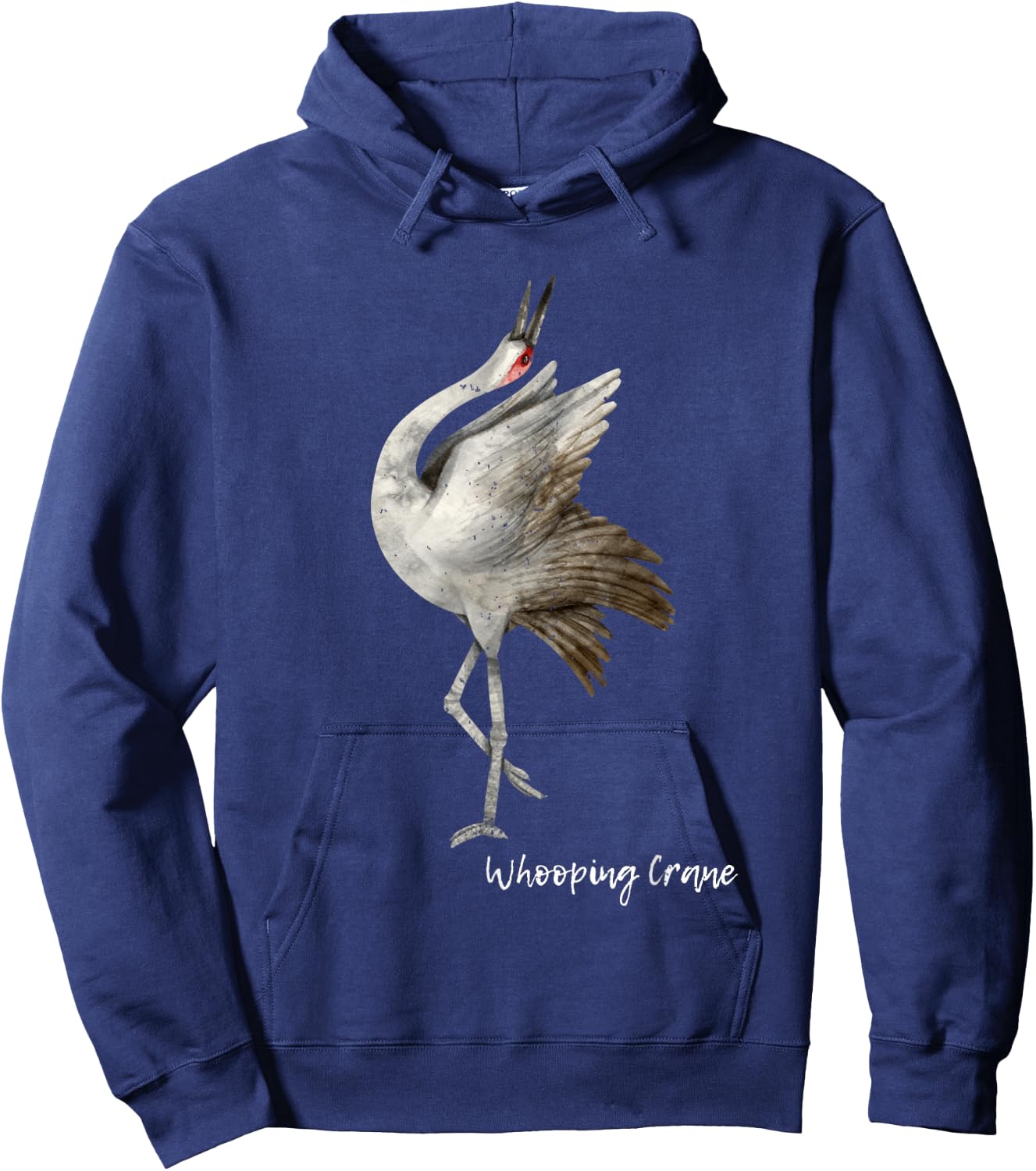 Whooping Crane Graphic Wildlife Bird Watching Hoodie - Hoodie | Navy