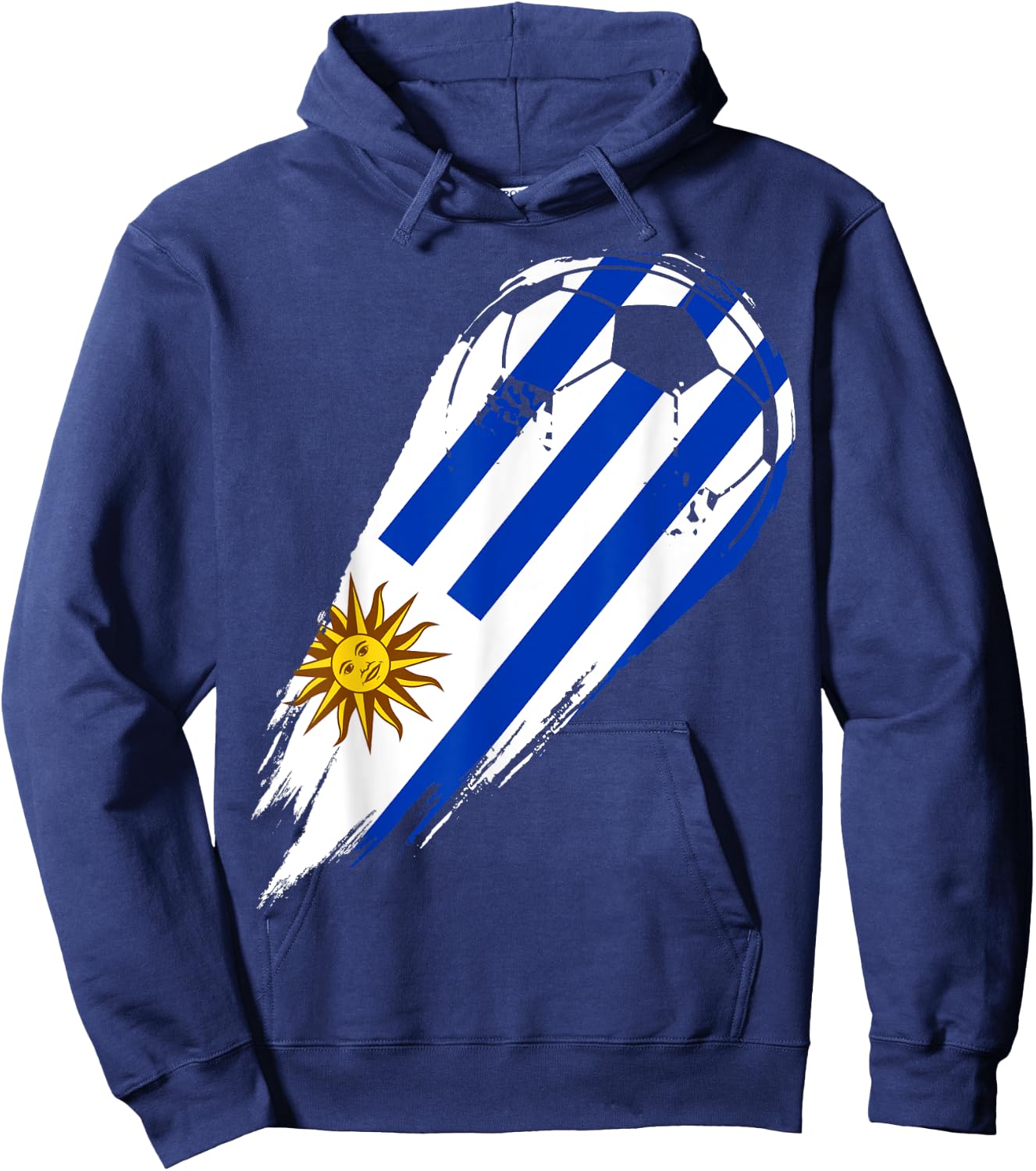 Soccer with flag of Patriotic Uruguay Girls Kids Men Hoodie - Hoodie | Navy