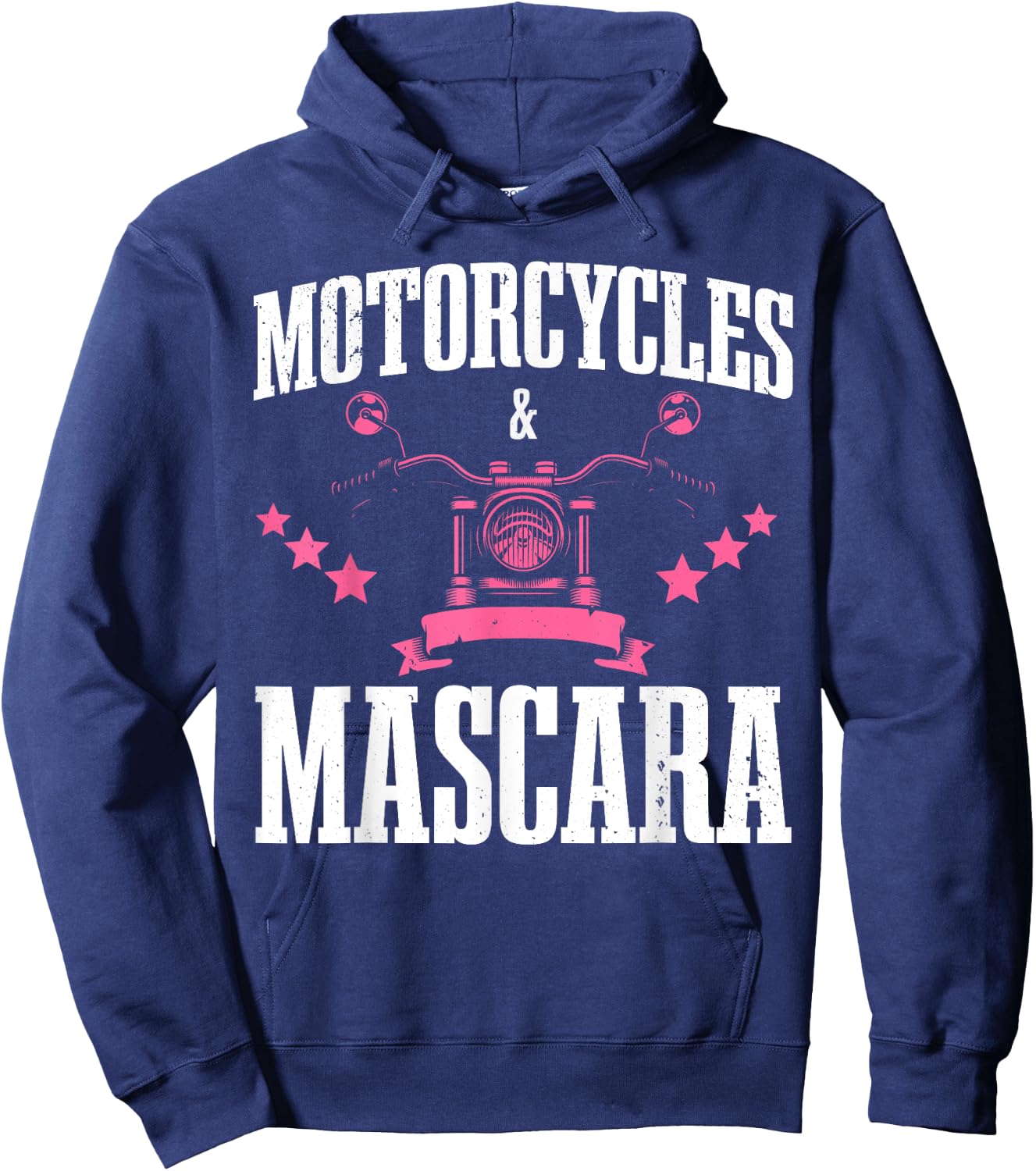 Cool Motorcycles And Mascara Girls Makeup Bikers Hoodie - Hoodie | Navy