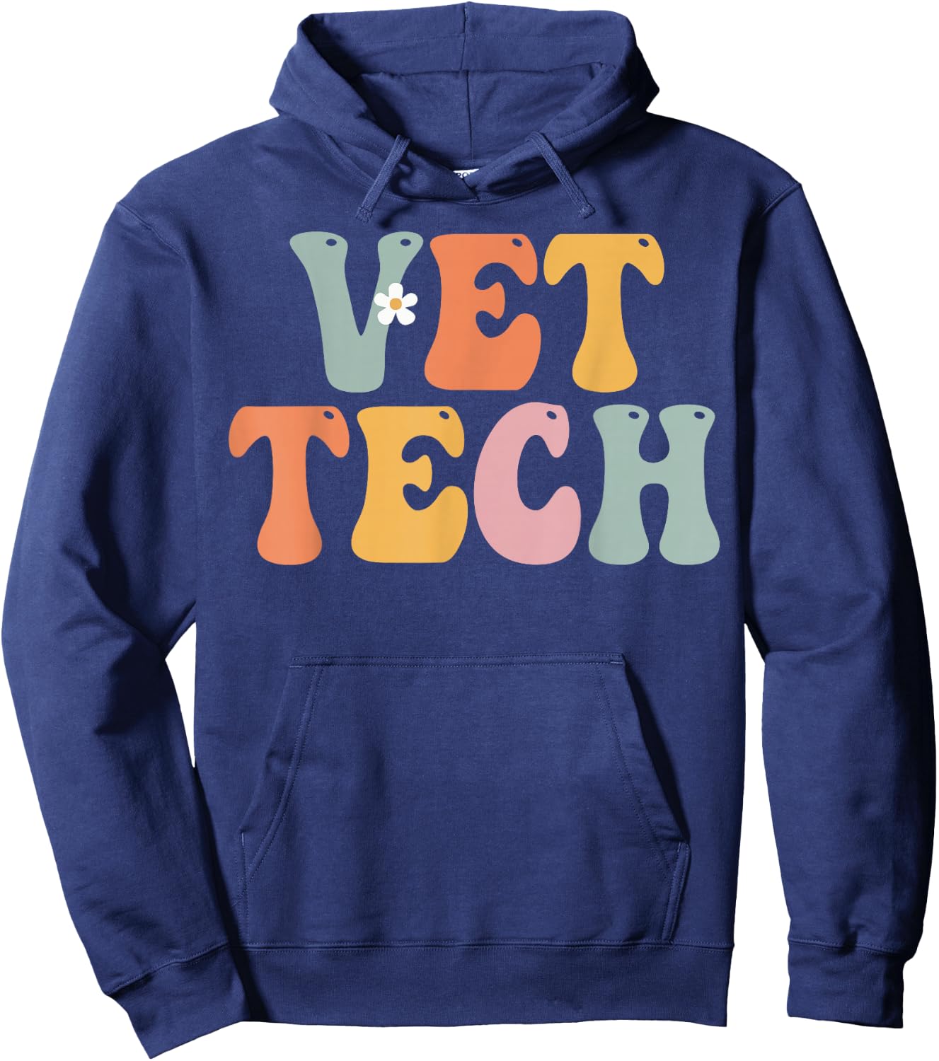 Vet Tech Week Groovy Appreciation Day For Work Hoodie - Hoodie | Navy