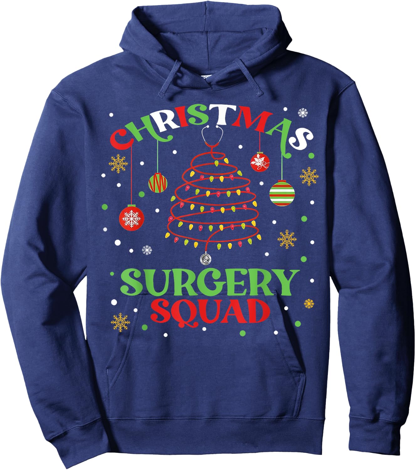 Christmas Surgery Squad Medical Surgical Nurse RN Xmas Hoodie - Hoodie | Navy