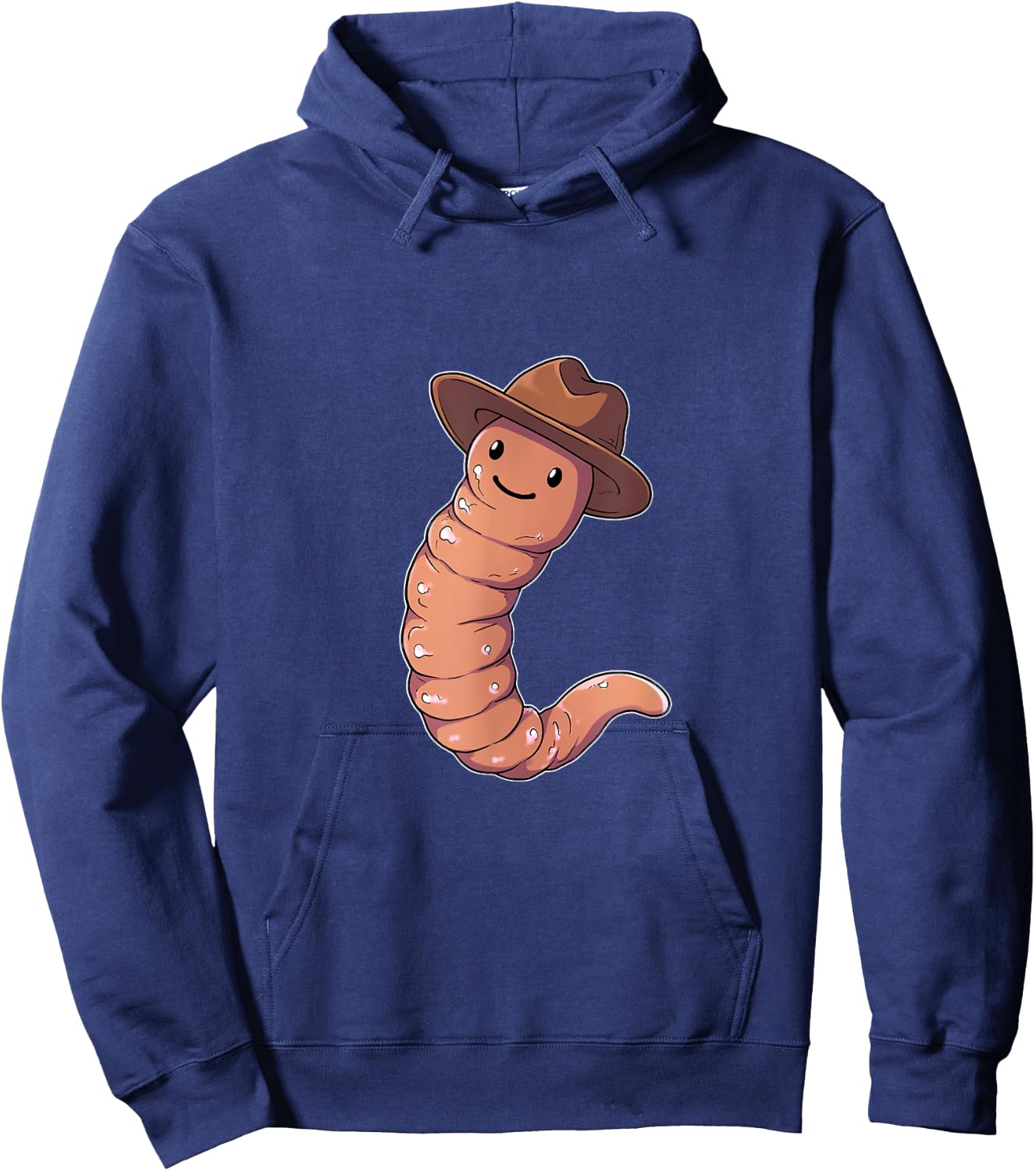 Earthworm Cowboy Hat Worm Lover Farmer Western Hoodie - Hoodie | Navy