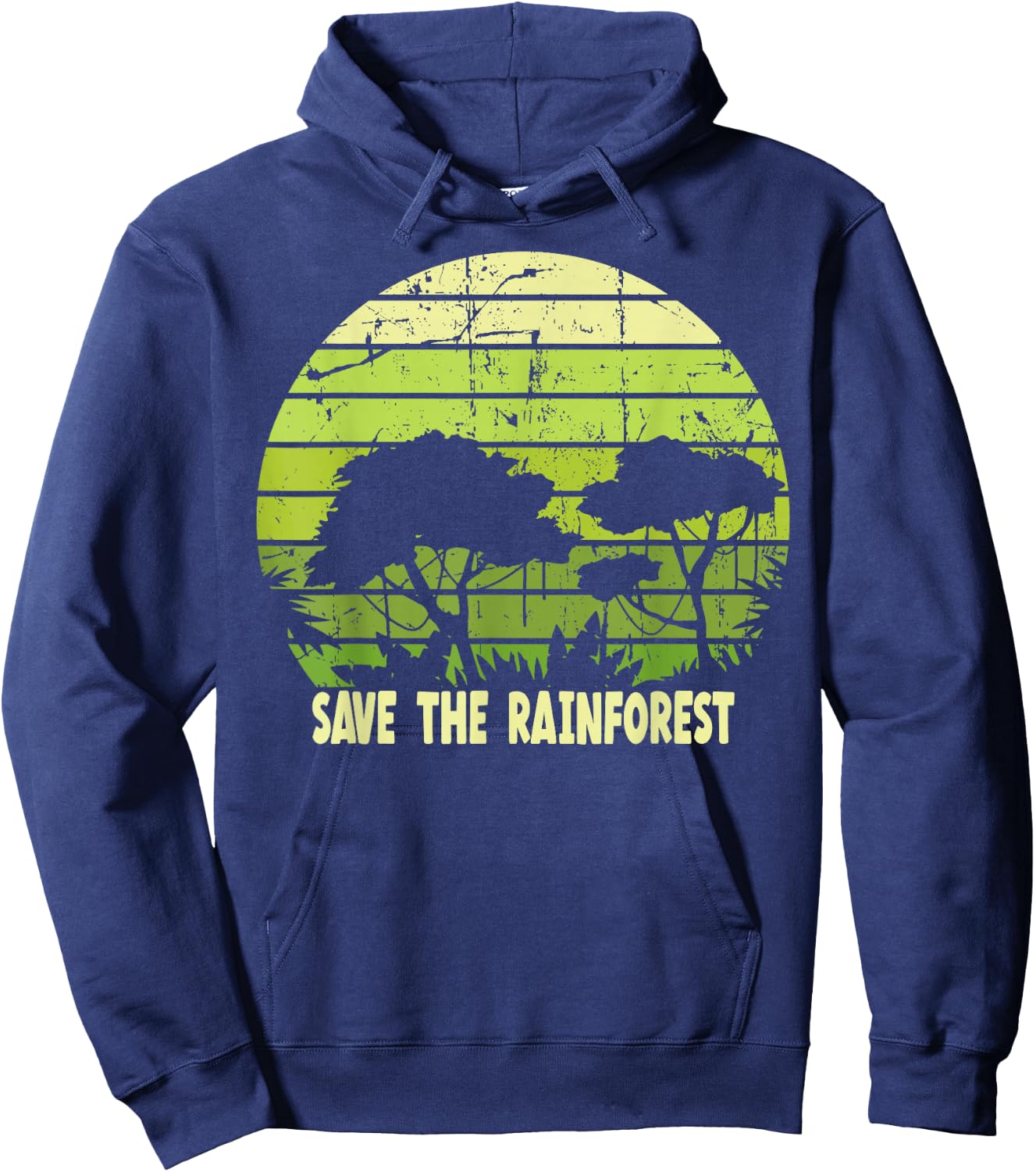 Save the Rainforest Environmental Awareness Novelty Hoodie - Hoodie | Navy