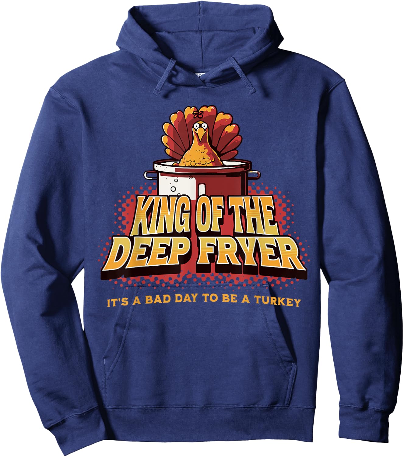 Fried Turkey Thanksgiving Day Christmas Men Grill and BBQ Hoodie - Hoodie | Navy