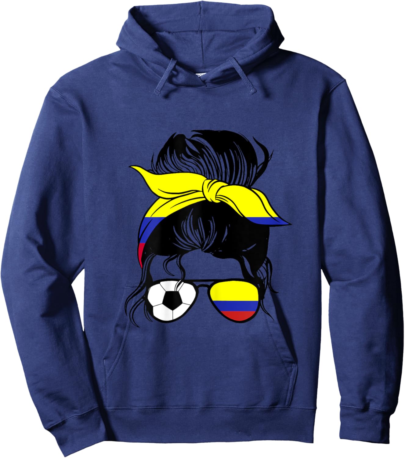 Colombian Soccer Mom Mothers Day Colombia Soccer Girl Hoodie - Hoodie | Navy
