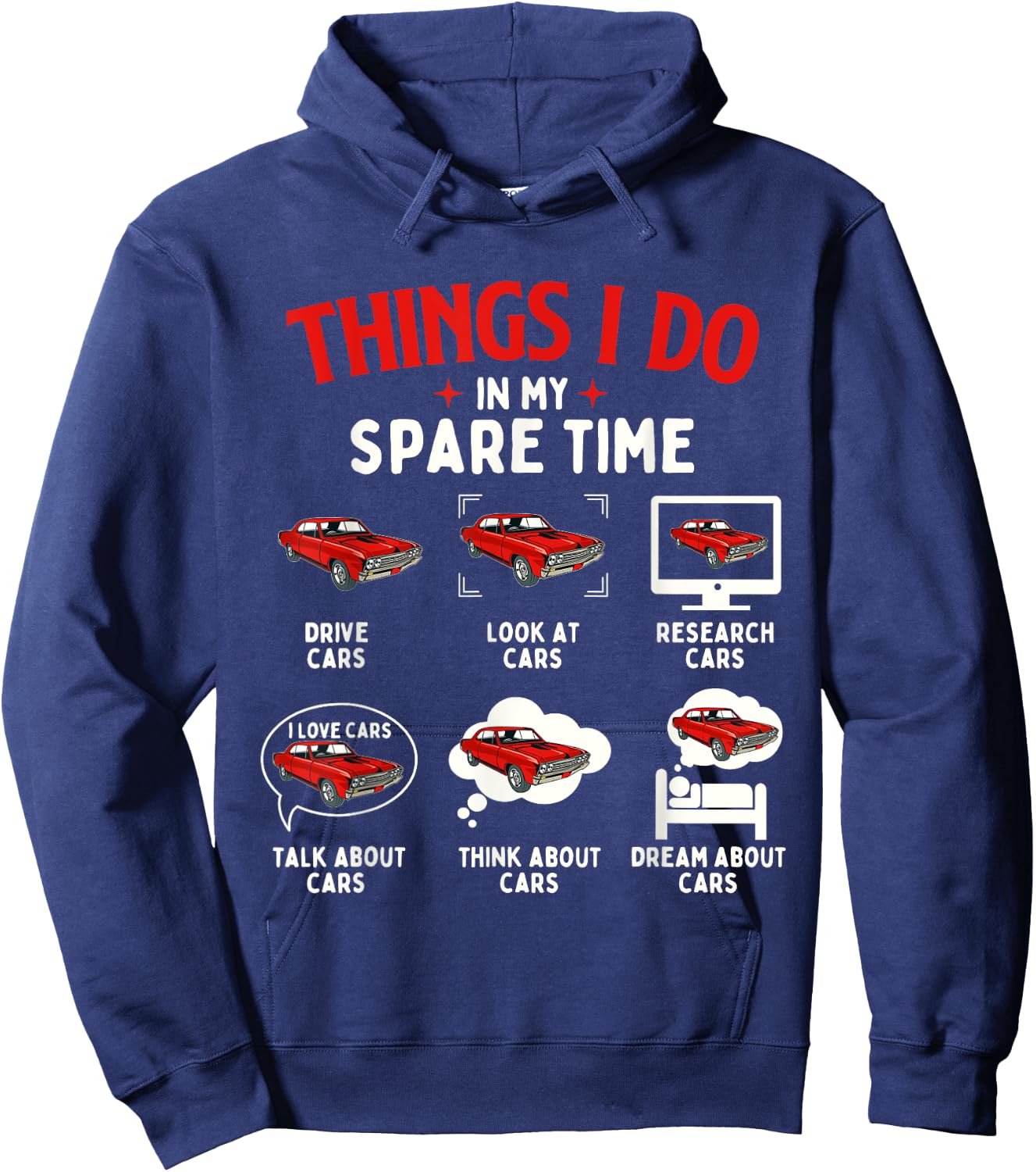 Things I Do In My Spare Time - Car Lover Engine Mechanic Hoodie - Hoodie | Navy