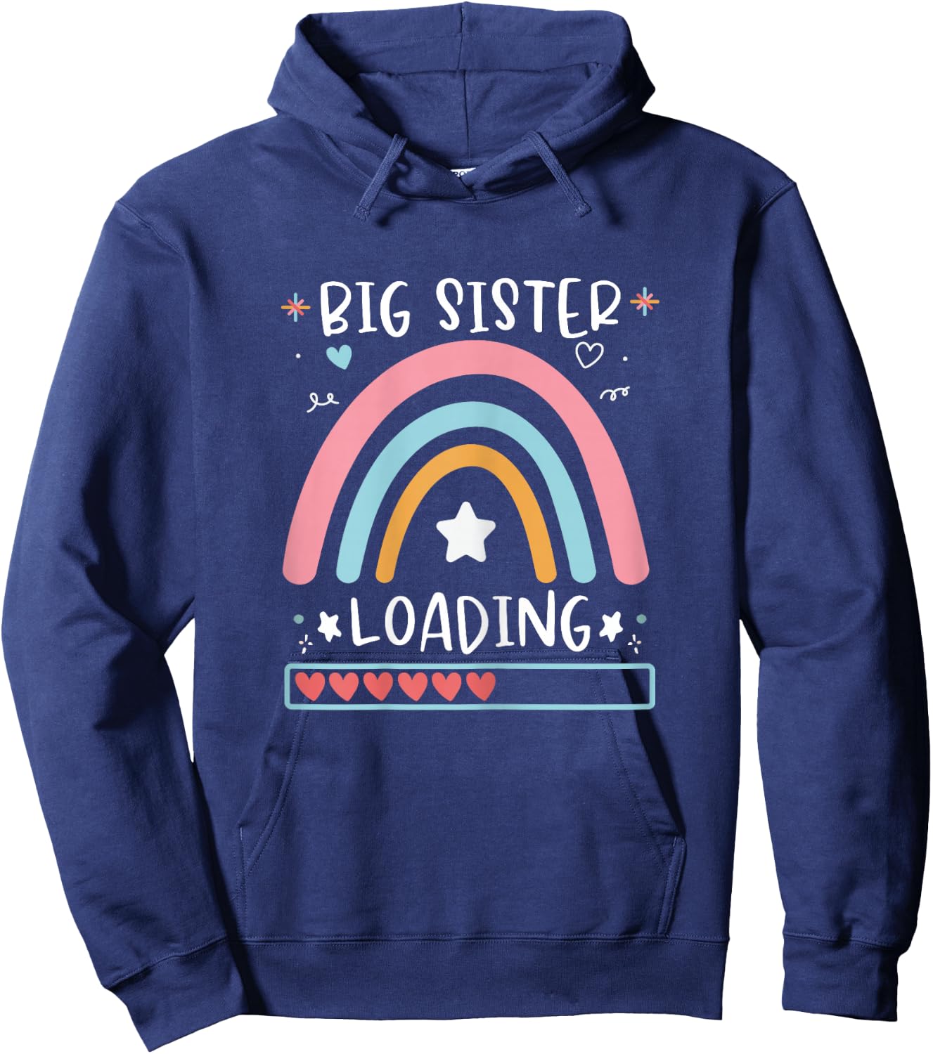 Big Sister Loading Big Sister Offspring Announcement 2025 Hoodie - Hoodie | Navy
