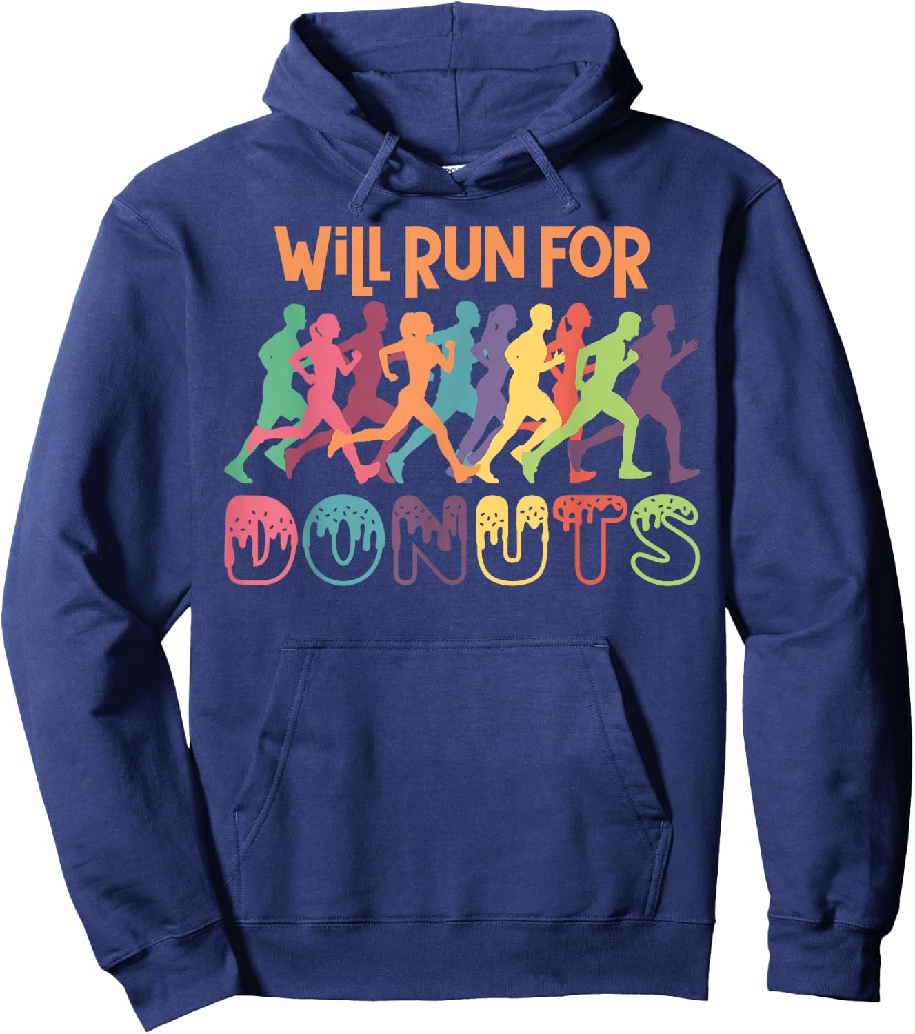 Running Runner Half Marathon Donut Will Run For Donuts Hoodie - Hoodie | Navy