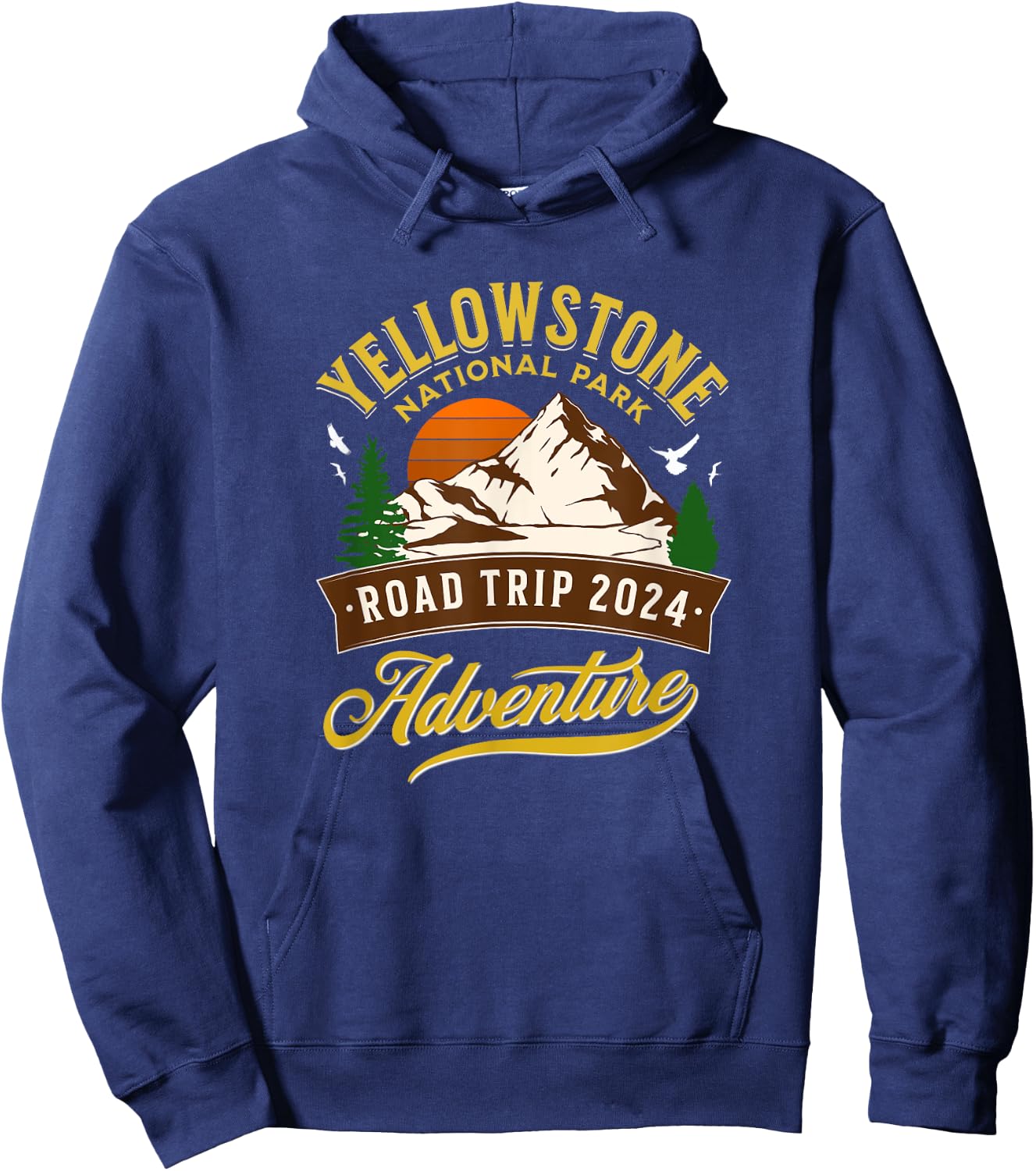 Yellowstone National Park Road Trip 2024 Hoodie - Hoodie | Navy