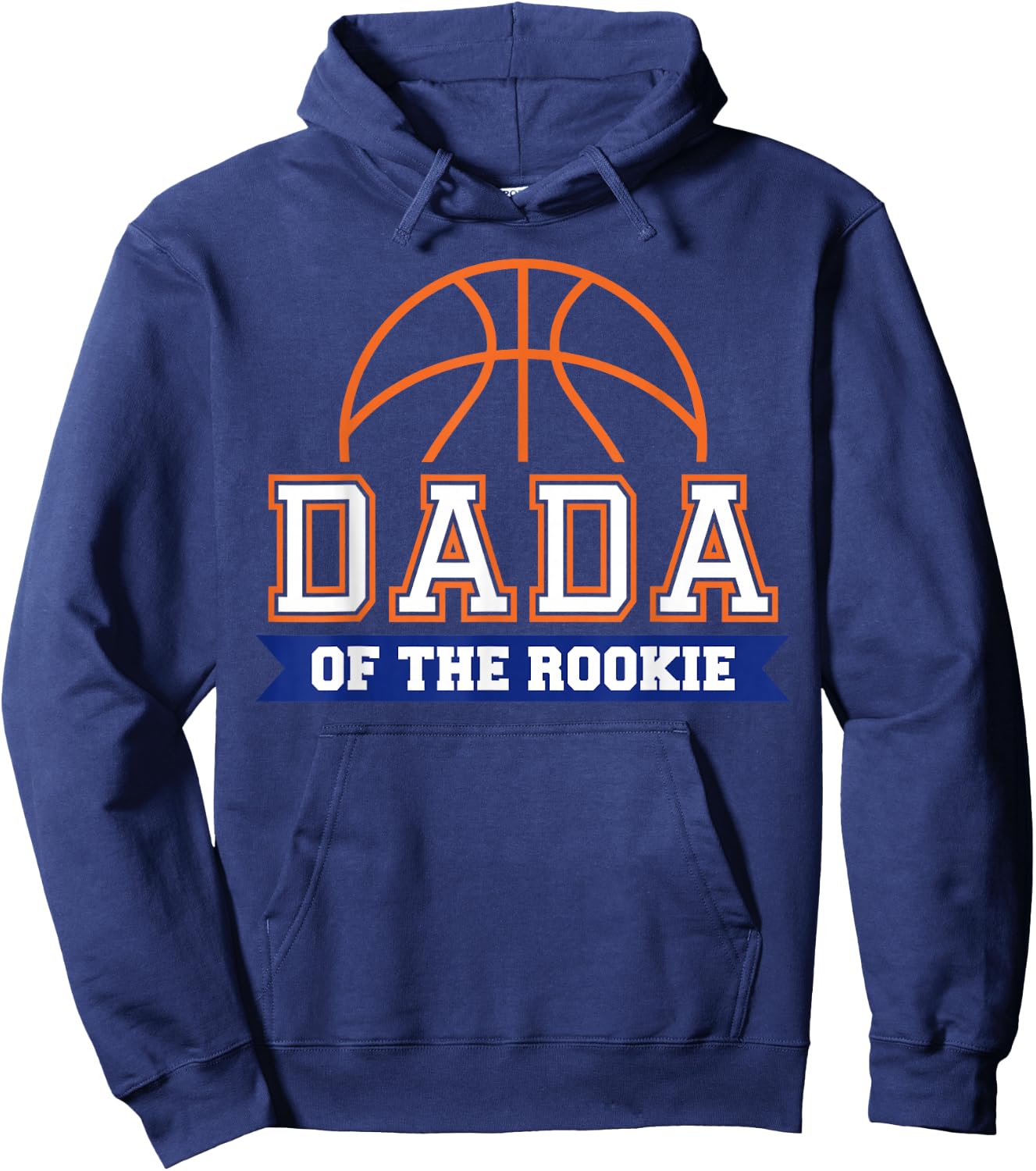 Dada of Rookie 1st Birthday Basketball Theme Matching Party Hoodie - Hoodie | Navy