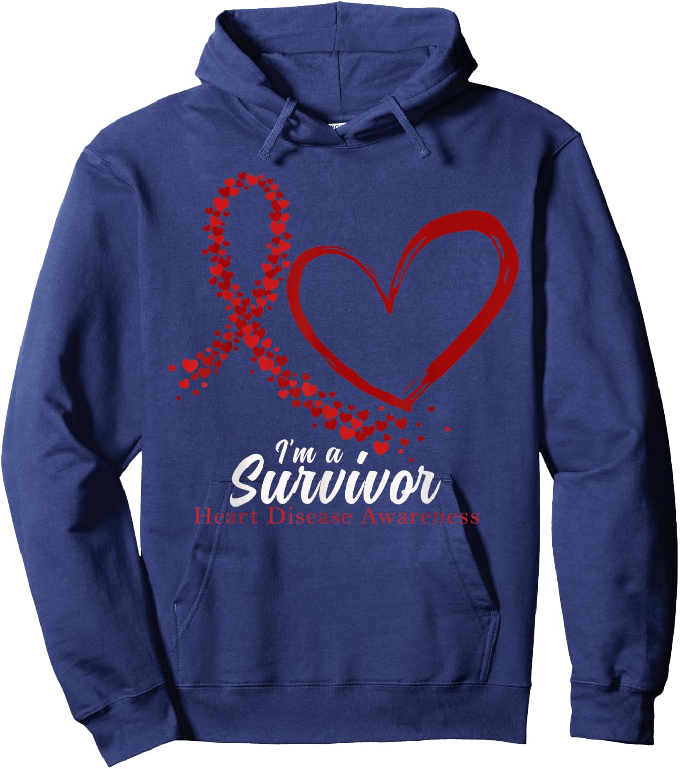 I'm A Survivor Heart Disease Awareness Month Hoodie - Hoodie | Navy