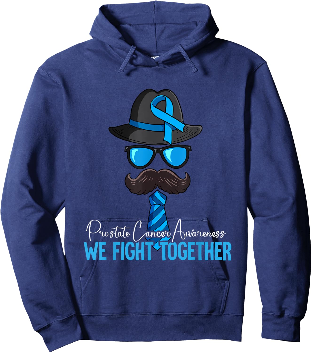 Prostate Cancer Awareness Gift Prostate Cancer Awareness -Adults, -Kids Black Short Sleeve Classic Fit U-Neck Hoodie - Hoodie | Navy