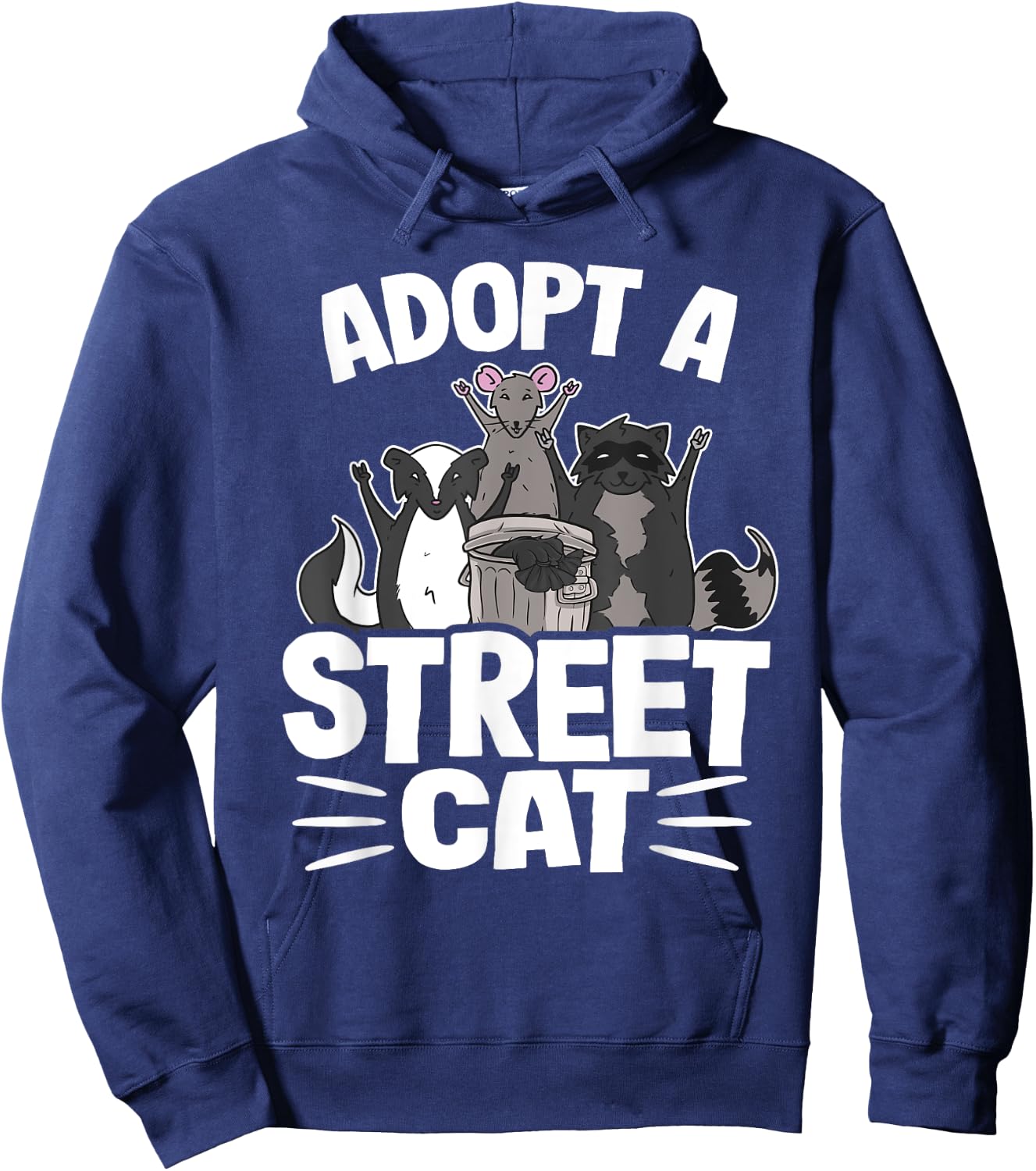 Adopt A Street Cat Skunk Rat Raccoon Women Kids Hoodie - Hoodie | Navy