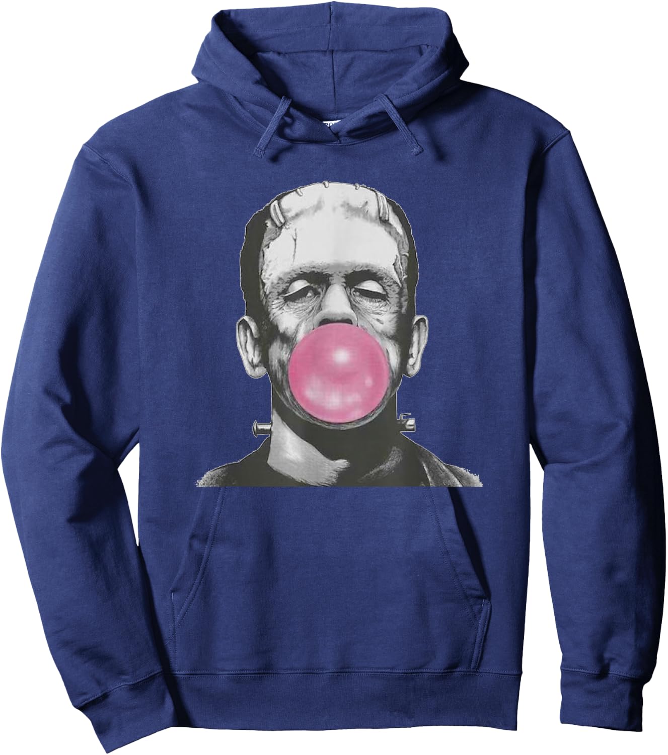 Frankenstein Monster with Pink Bubblegum Bubble Hoodie - Hoodie | Navy