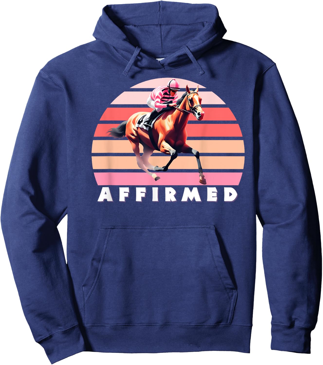 Affirmed Horse, Thoroughbred, Del Mar, Santa Anita Shirt Hoodie - Hoodie | Navy