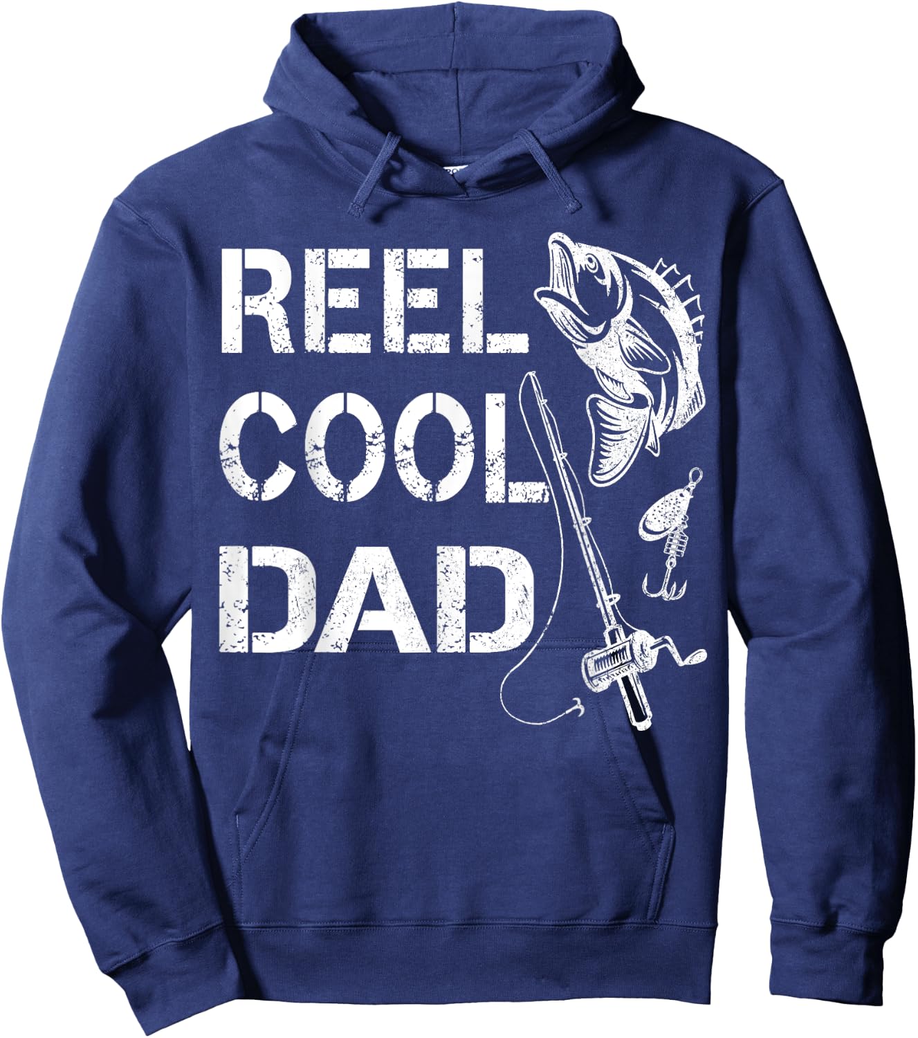 Reel Cool Dad Fishing Daddy Father's Day Gift Shirt Hoodie - Hoodie | Navy