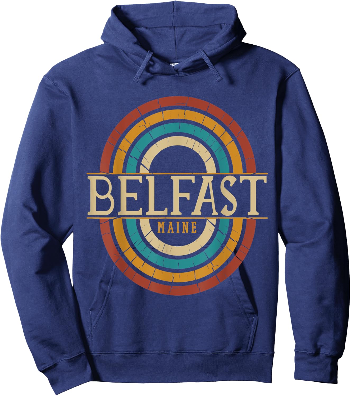 Vintage Retro Belfast Maine ME Women Men Souvenirs Hoodie - Hoodie | Navy