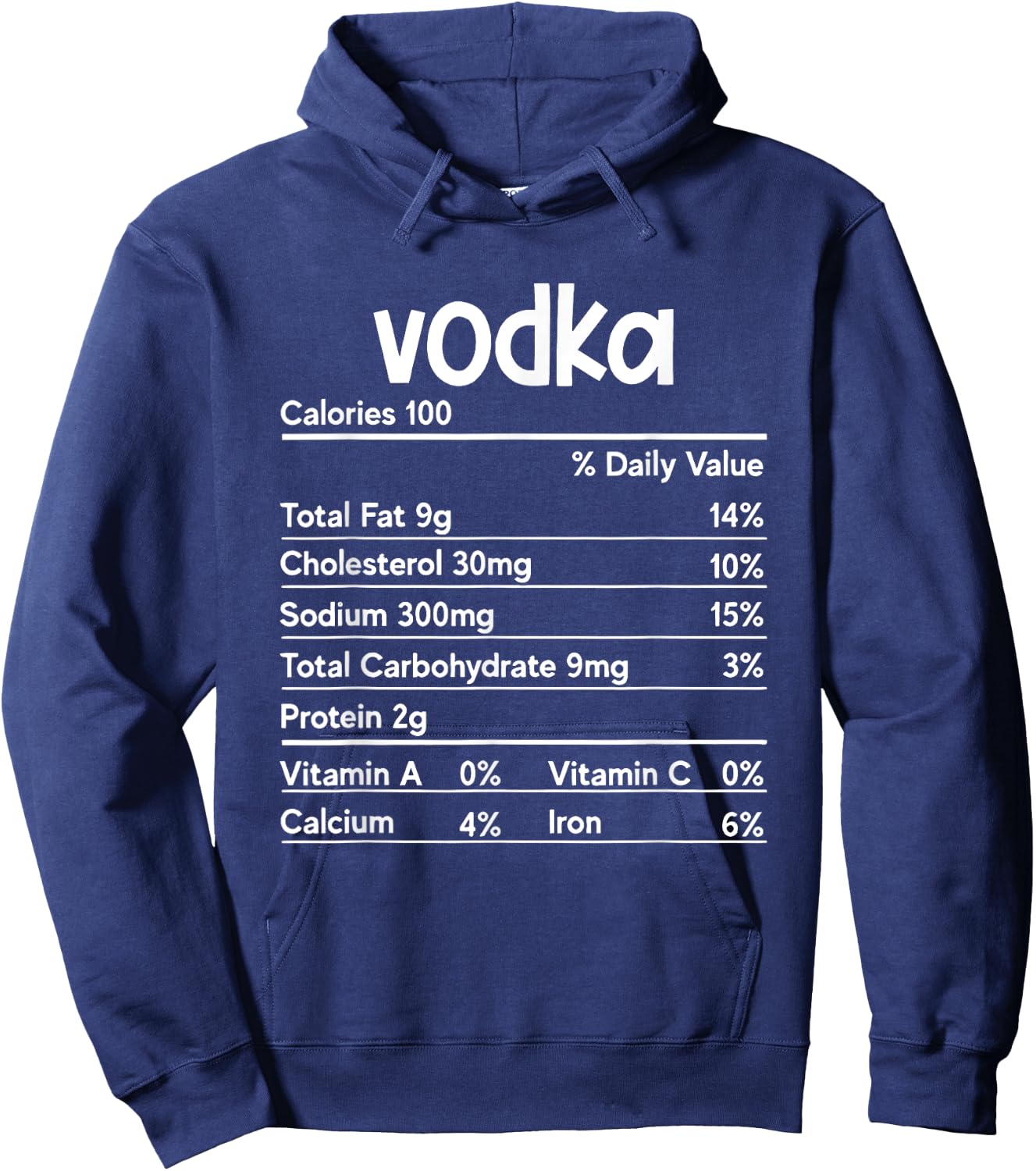 Vodka Nutrition Facts Thanksgiving Funny Drinking Costume Hoodie - Hoodie | Navy