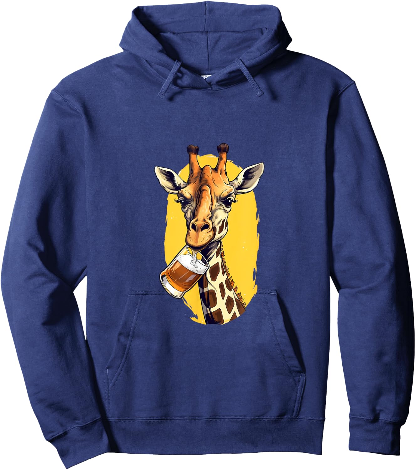 Giraffe Drinking Beer Funny Beer Drinker Safari Zoo Animal Hoodie - Hoodie | Navy