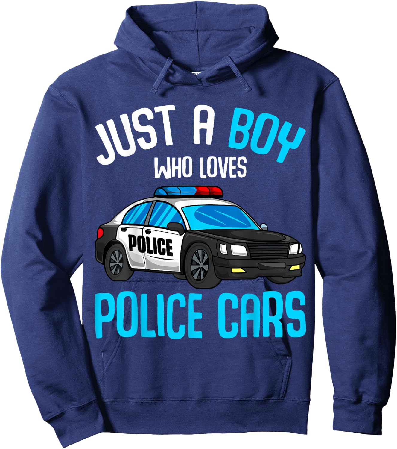 Just a Boy who loves Police Cars Officer Policeman Kids Hoodie - Hoodie | Navy