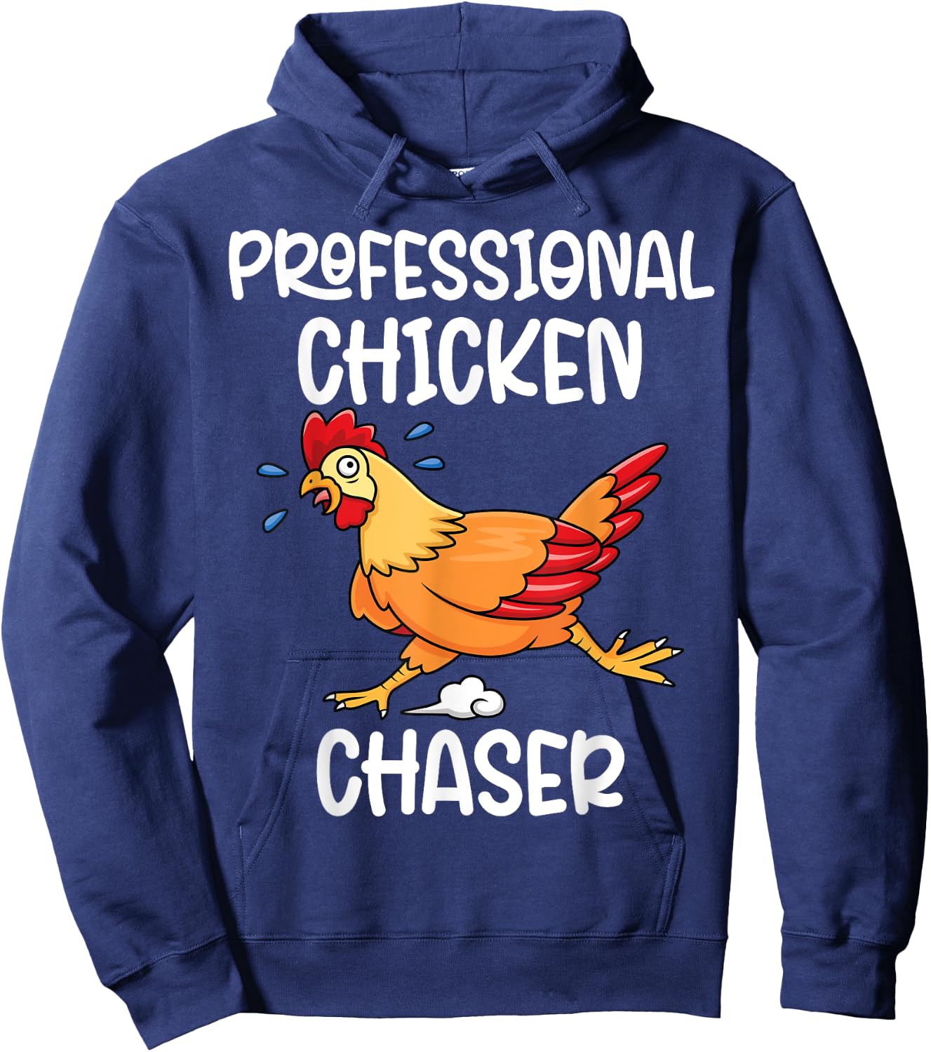 Professional Chicken Chaser Funny Farm Farmer Kids Running Hoodie - Hoodie | Navy