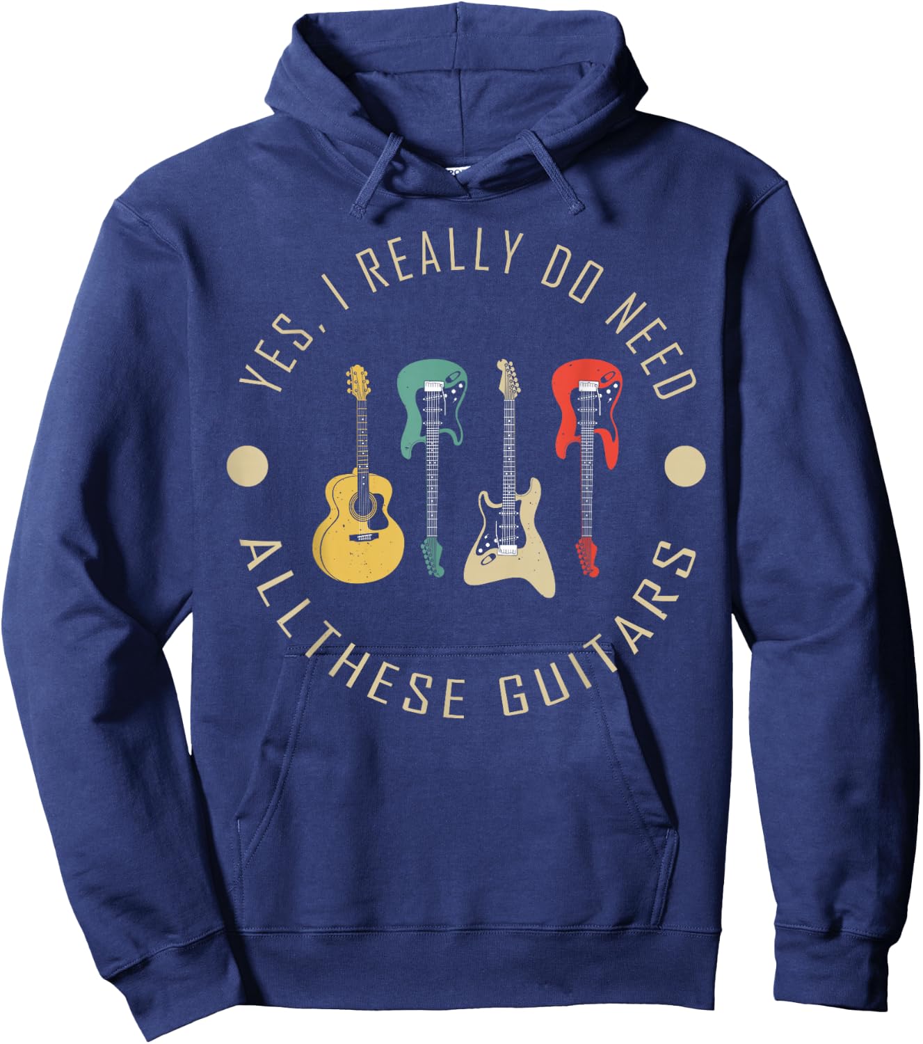 Funny Guitar Player Graphic and Men Guitarist Hoodie - Hoodie | Navy