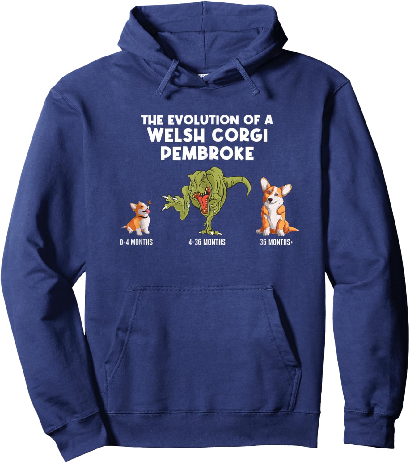 The Evolution Of A Welsh Corgi Pembroke Funny Corgi Hoodie - Hoodie | Navy