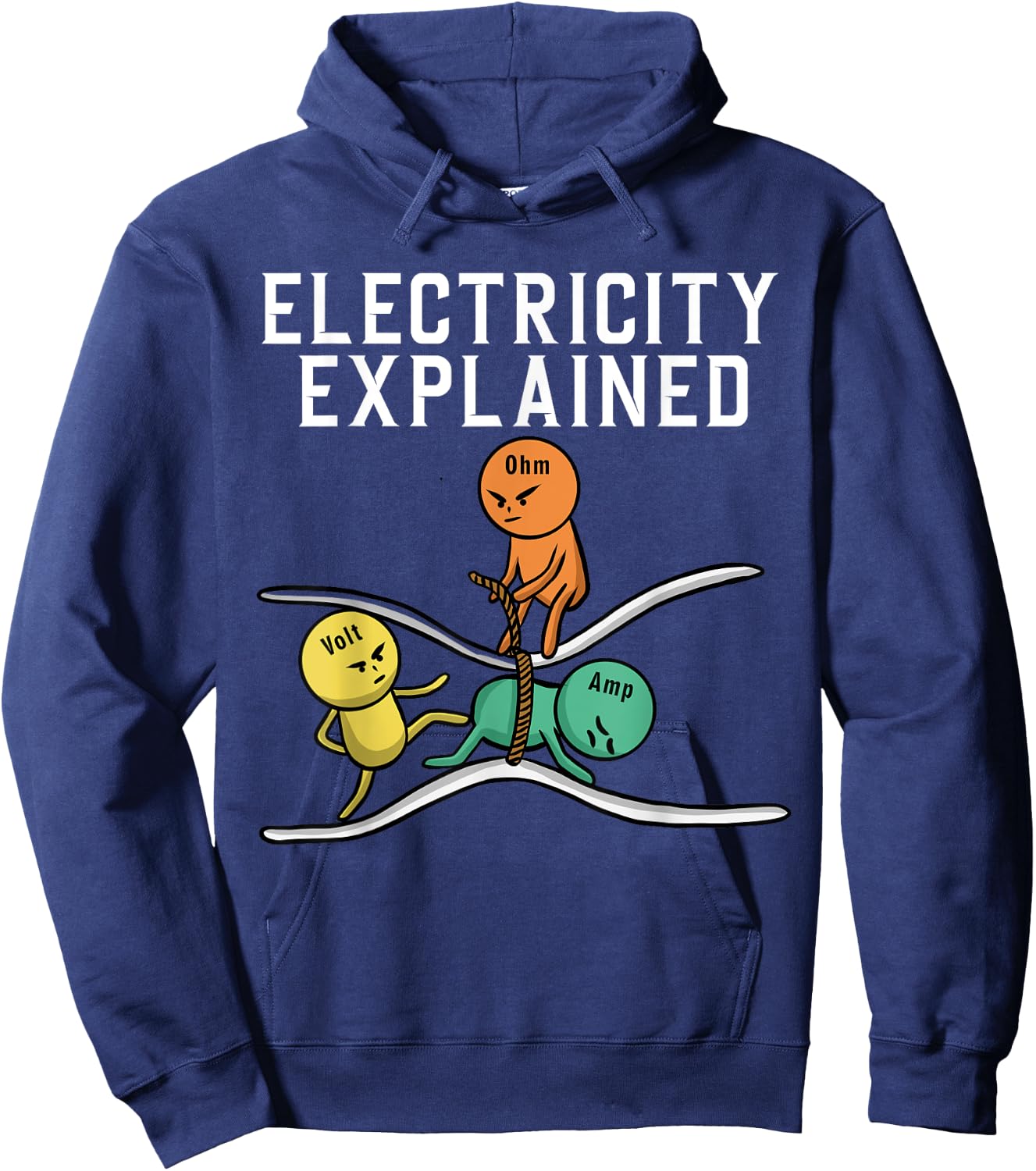 Funny Electrician Women Electricity Engineer Nerd Hoodie - Hoodie | Navy
