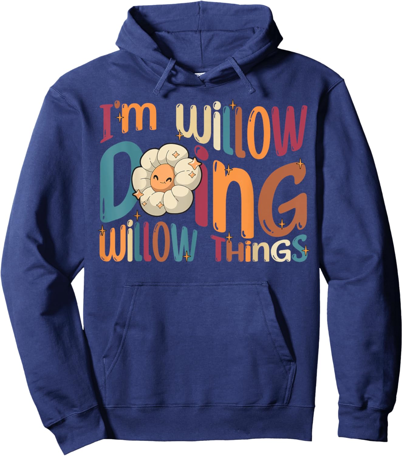 I'm Willow Doing Willow Things, Funny Groovy Retro Willow Hoodie - Hoodie | Navy