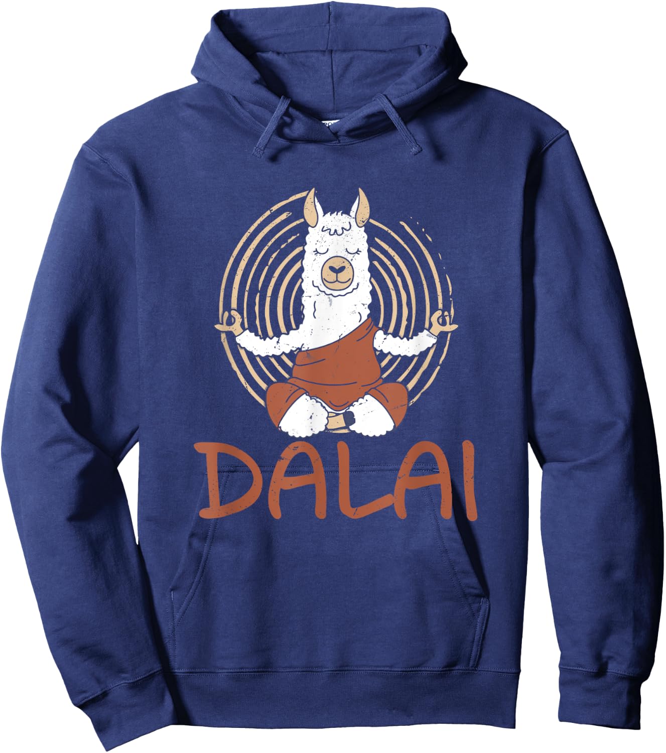 Dalai Lama Llama Does Yoga Meditation With Buddhism Alpaca Hoodie - Hoodie | Navy