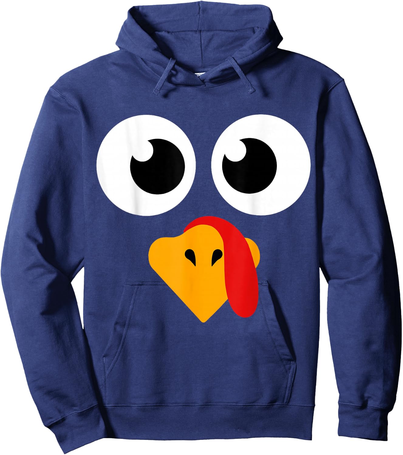Thanksgiving Shirts Turkey Face Women Kids Men Boys Girls Hoodie - Hoodie | Navy